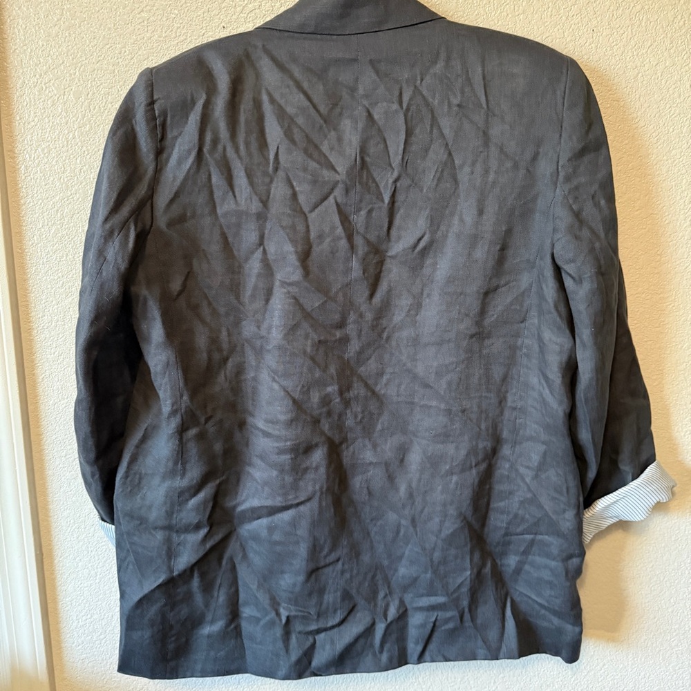 Zara Charcoal‎ Gray Linen Blazer Sz XL 7979/500 - Picture 6 of 9